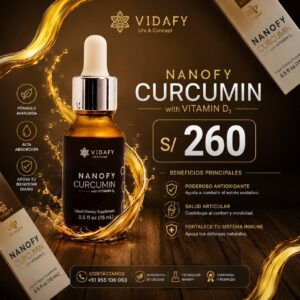 NANOFY CURCUMIN con vitamina D3 de VIDAFY – precio S/ 260